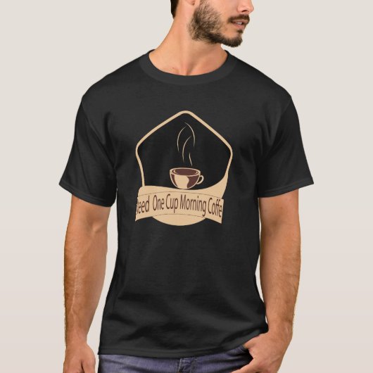コーヒーデザインTシャツ、Tシャ男性へツ Tシャツ (正面)