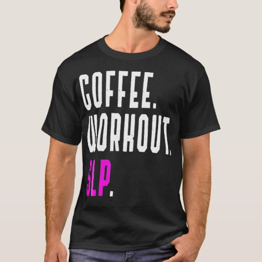 コーヒートレーニングSLPおもしろい言語病理学 Tシャツ (正面)