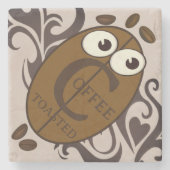 コーヒートーストおもしろい ストーンコースター (正面)