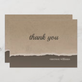 コーヒートーンのエッジが破れた便箋 招待状 (正面/裏面)