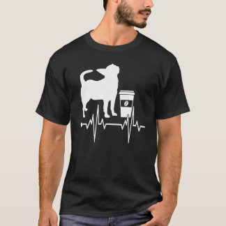 コーヒードッグ心臓猫動物コーヒー中毒O Tシャツ