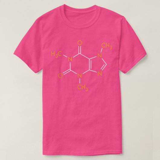 コーヒードリンカーカフェイン構造コーヒー式 Tシャツ (デザイン正面)