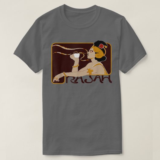 コーヒードリンカーベルギーアールヌーボー1897 Tシャツ (デザイン正面)