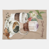 コーヒードリンクVignetteブラック、専門 キッチンタオル (横)