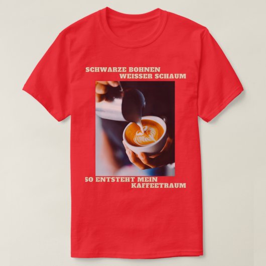 コーヒードリーム豆の泡コーヒーカップ2 Tシャツ (デザイン正面)