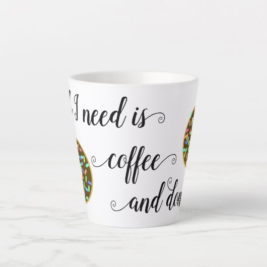 コーヒードーナツおもしろい引用文 カフェラテマグ (正面)