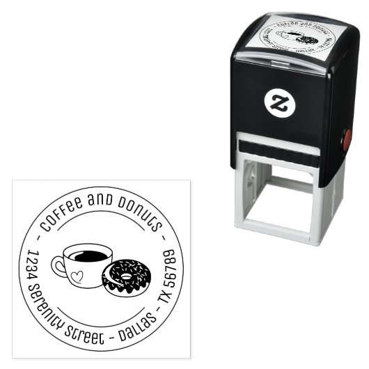 コーヒードーナツのショップラウンドアドレス セルフインキングスタンプ (インサイチュ)