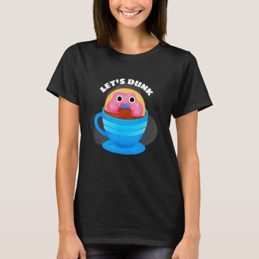 コーヒードーナツをドンクしようとする冗談 Tシャツ (正面)
