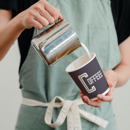 コーヒーネイビーブルーカフェレストランビジネススクリプト 紙コップ