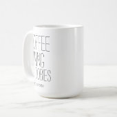 コーヒーハイキング&ドーベルマン(犬)の名前の追加 コーヒーマグカップ (正面左)