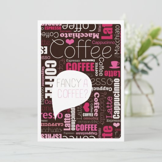 コーヒーハイティーフレンドパーティの招待状 招待状 (スタンド正面)