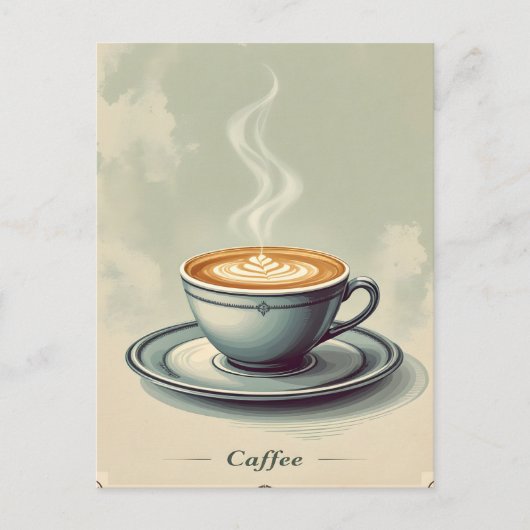 コーヒーハウスのビンテージポスター ポストカード (正面)