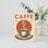 コーヒーハウスのビンテージポスター ポストカード (スタンド正面)