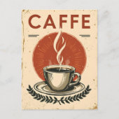 コーヒーハウスのビンテージポスター ポストカード (正面)