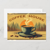 コーヒーハウスのビンテージポスター ポストカード (正面/裏面)