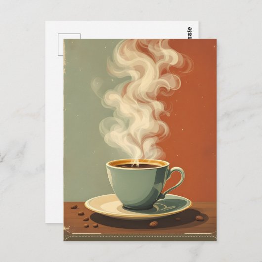 コーヒーハウスのビンテージポスター ポストカード (正面/裏面)