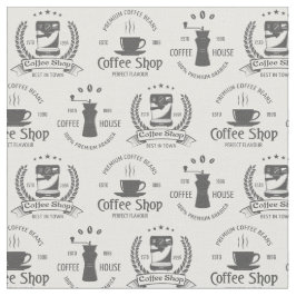 コーヒーハウスのロゴ ファブリック