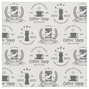 コーヒーハウスのロゴ ファブリック