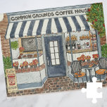 コーヒーハウスウォーターカラー ジグソーパズル<br><div class="desc">Common Grounds Coffee Shop Storefront jigsawパズル – このオリジナルのアートワークは美しい秋のコーヒーハウスを備えており、2人の居心地の良いテーブルにはかわいいチップマンクスが住んでいる。カボチャのスパイス歓迎の看板、いくつかの魅力的なパティスディスプレイとカップパを作る準備ができている機械でいっぱいのカウンター！このパズルは、私が作絵画成した季節的な店頭カレンダーの9月のページのために作成された水彩色である。おもしろい詳細に満ちており、これは困難なパズルを作る。休日の家族訪問に最適！</div>