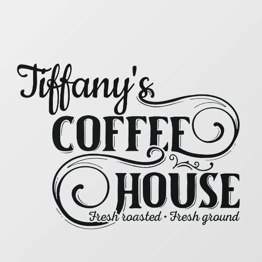 コーヒーハウスカスタムビジネス ウィンドウサイン (シート)