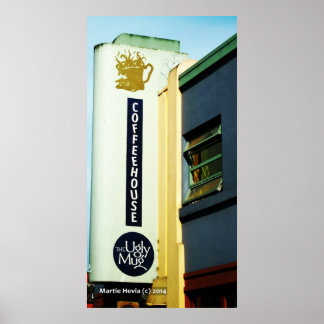 コーヒーハウスザ醜いマグカップ ポスター