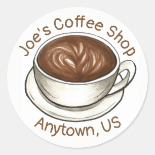 コーヒーハウスショップラテカプチーノカップ ラウンドシール