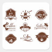コーヒーハウスラベルシンボルや象徴 スクエアシール (正面)