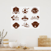 コーヒーハウスラベルシンボルや象徴 ポスター (キッチン)
