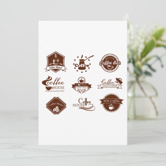 コーヒーハウスラベルシンボルや象徴 招待状 (スタンド正面)