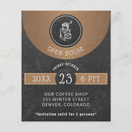 コーヒーハウスロゴオープンハウス銅と黒 チラシ