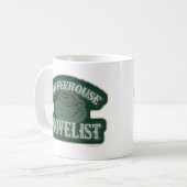 コーヒーハウス小説家勇気付けられる作家ロゴ コーヒーマグカップ (正面左)