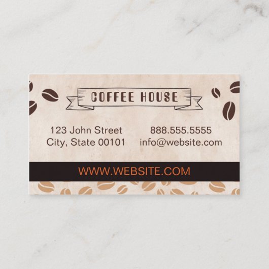 コーヒーハウス豆名刺 名刺 (裏面)