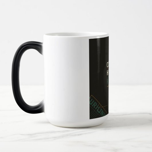 コーヒーハッスル繰り返し | 引用文やる気を起こさせるマグ モーフィングマグカップ (左)