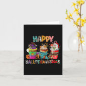 コーヒーハロウィーン感謝祭クリスマスハッピーホール カード (黄色い花)