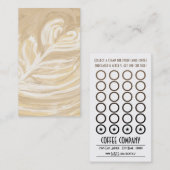 コーヒーハートの芸術は1つを自由得ます ロイヤリティカード (正面/裏面)