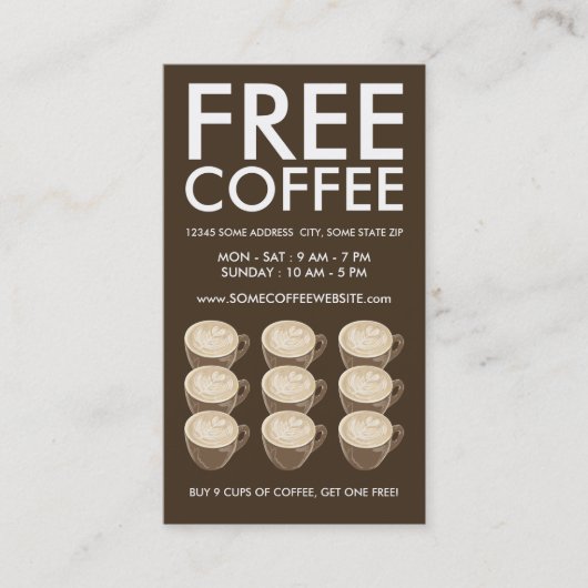 コーヒーハートの芸術 ロイヤリティカード (正面)