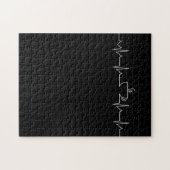 コーヒーハートビーおもしろいトハートビートラバーTシャツ ジグソーパズル (横)