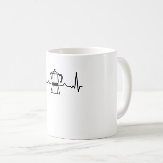 コーヒーハートビートカフェイン贈り物 コーヒーマグカップ (正面右)