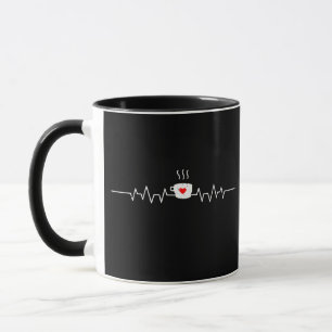 コーヒーハートビートコーヒーカップカフェイン愛好家 マグカップ
