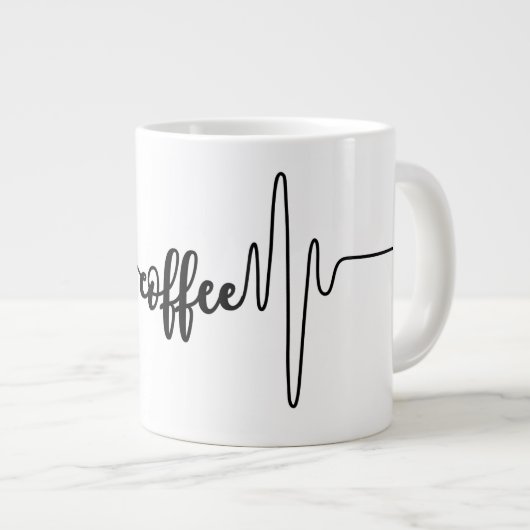 コーヒーハートビートマグ ジャンボコーヒーマグカップ (正面右)