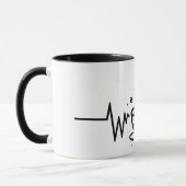 コーヒーハートビートワンラインアートマグ マグカップ (左)