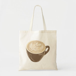 コーヒーハートラテアート トートバッグ