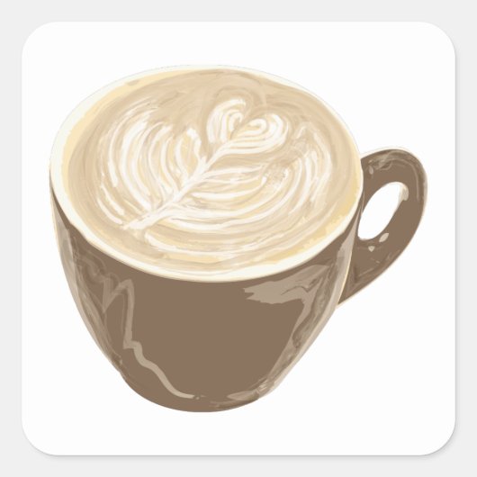 コーヒーハート スクエアシール (正面)