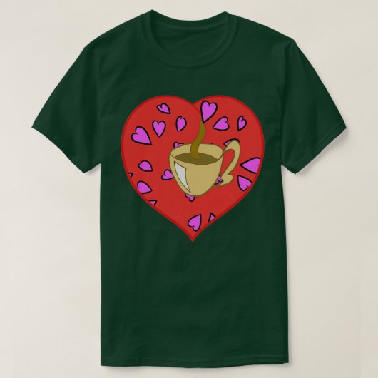 コーヒーハート Tシャツ (デザイン正面)
