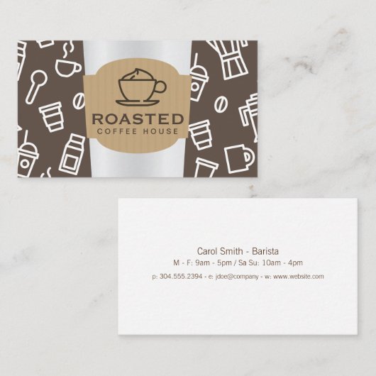 コーヒーバリスタ 名刺 (正面/裏面)