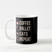 コーヒーバレエ猫リピーターおもしろい踊りダンサー コーヒーマグカップ (左)