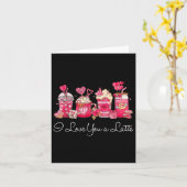 コーヒーバレンタインシャツ 愛してるよ ラテ カード (黄色い花)