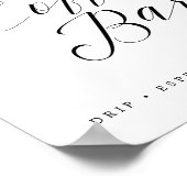 コーヒーバーシックブライダルシャワーまたは結婚のサイン ポスター (角)