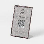 コーヒーバーショップ食品メニューQRコード 台座サイン (正面)