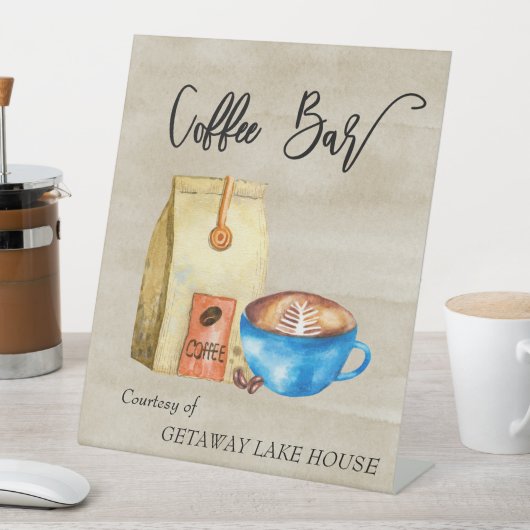 コーヒーバーステーション短期レンタルペデスタルSig 台座サイン (インサイチュ)